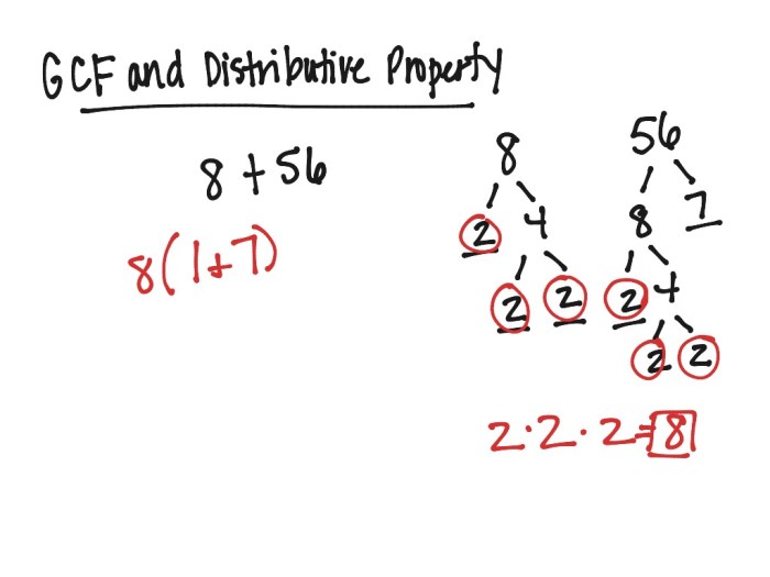 Distributive property gcf