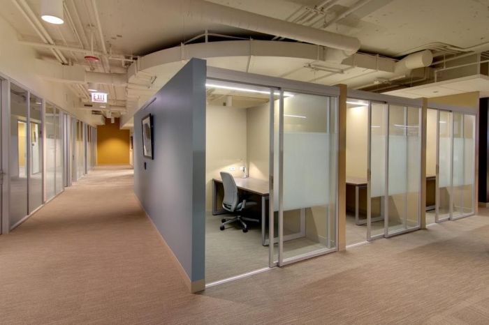 An office is divided into eight cubicles