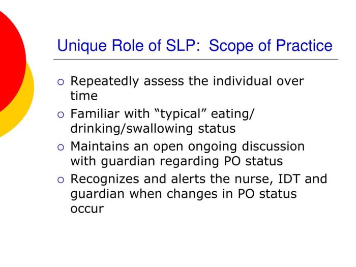 Slp scope of practice handout