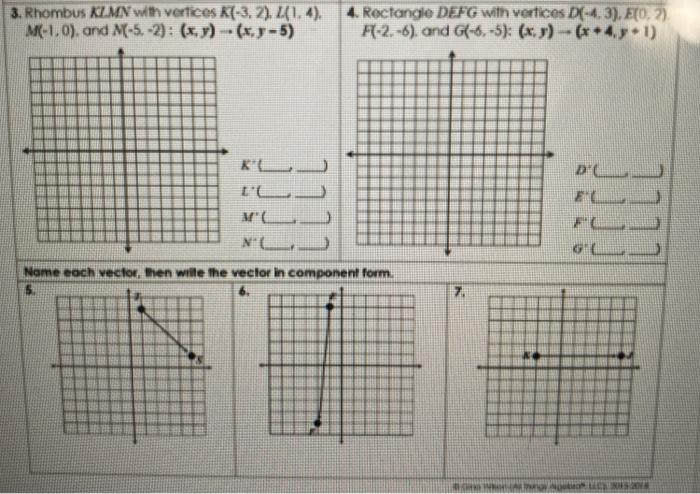 Unit 9 transformations homework 2 translations answer key